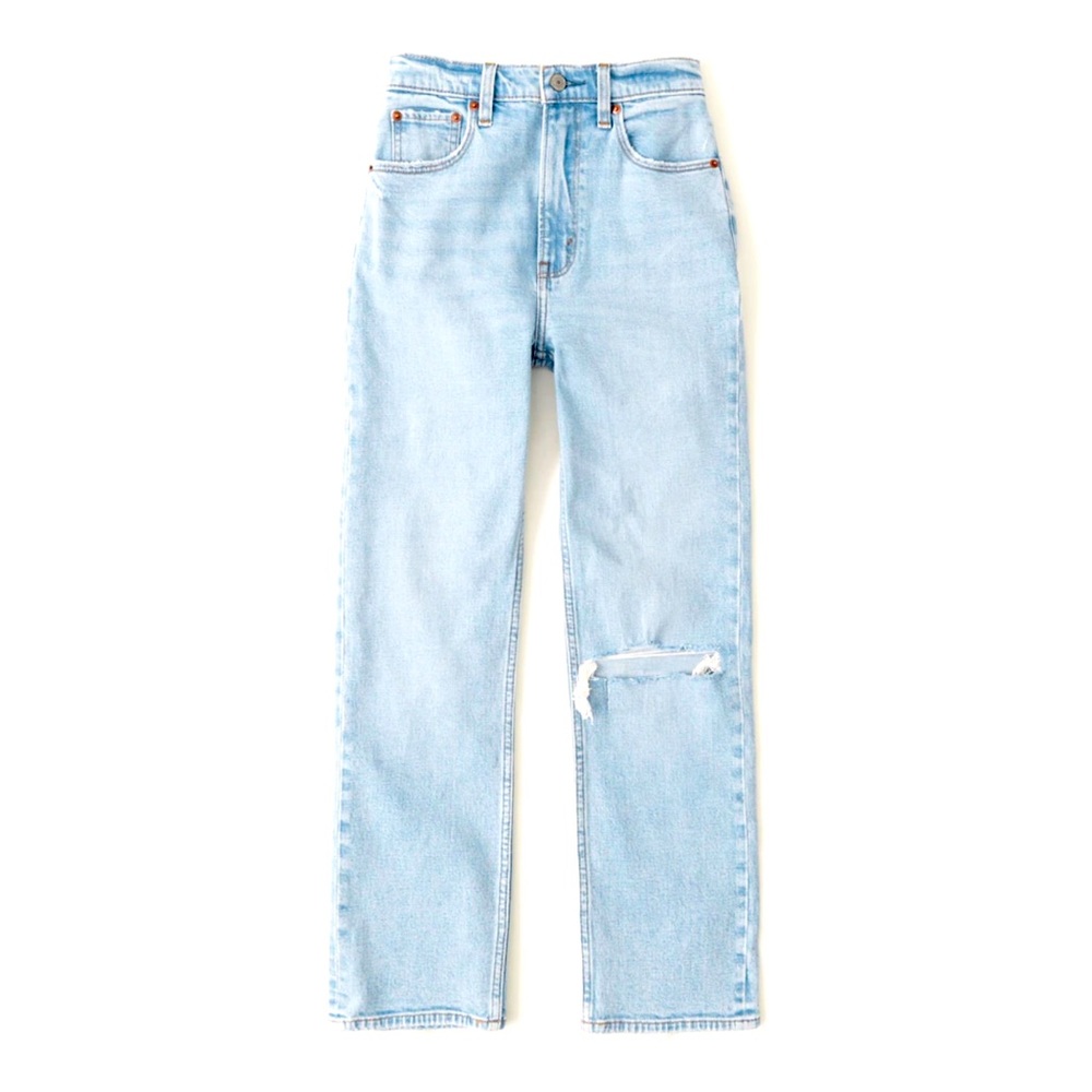 Ultra High Rise 90s Straight Jean Abercrombie & Fitch Sz 25/0R Curve Love